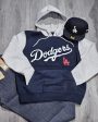 Two-tone  Navy gray Dodgers pullover hoodie Online Sale