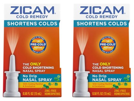 2 Pack - Zicam Cold Remedy No-Drip Nasal Spray with Cooling Menthol 0.5oz Online now