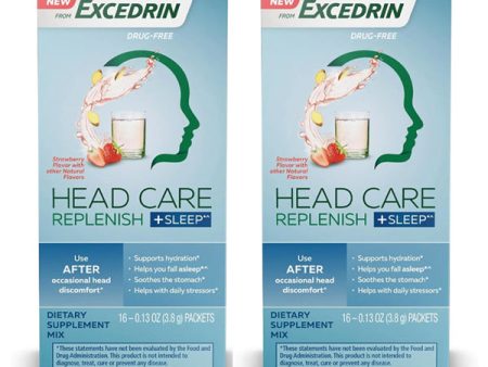 2 Pack - Excedrin Head Care Replenish Plus Sleep Strawberry Flavor 16 ct on Sale