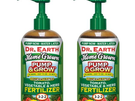 2 Pack - Dr. Earth Pump & Grow Organic Tomato Vegetable & Herb 3-2-2 Concentrated Fertilizer 8oz Supply