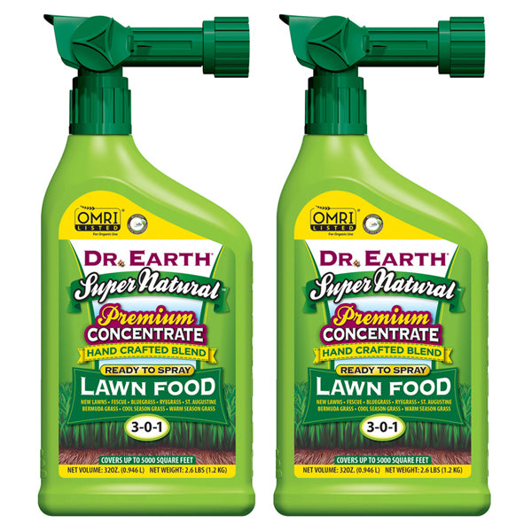 2 Pack - Dr. Earth Super Natural Lawn Food Ready to Spray Liquid Fertilizer 32oz 3-0-1 Sale