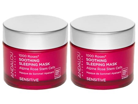 2 Pack - Andalou 1000 ROSES Sensitive Soothing Sleeping Mask on Sale