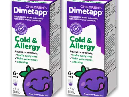 2 Pack - Children s Dimetapp Cold & Allergy Medicine Grape Flavor 4 oz Fashion