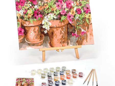 Ledgebay Paint by Numbers Kit for Adults - Sweet Petunias 16  x 20  Framed Painting Online Sale