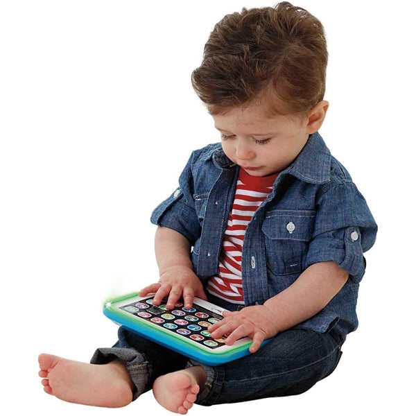 Fisher-Price Pretend Tablet Learning Toy for Baby and Toddler - Blue For Sale