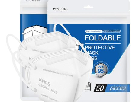 100 Pack - WWDOLL White KN95 Mask 5-Layer Breathable Mask on Sale