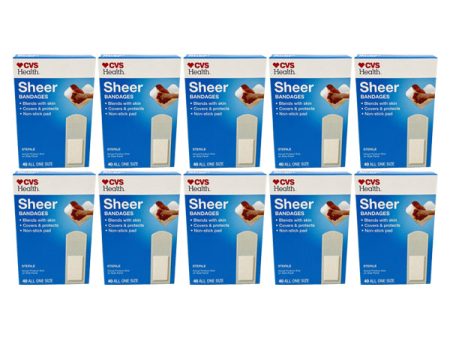 10 Pack - CVS Health Sheer Bandages, All One Size - 40 ct Each Cheap