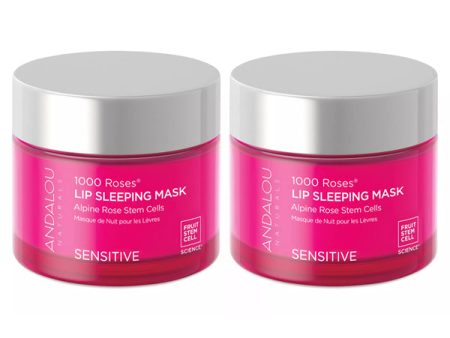 2 Pack - Andalou Naturals Sensitive Lip Sleeping Mask 1000 ROSES 0.42oz For Discount