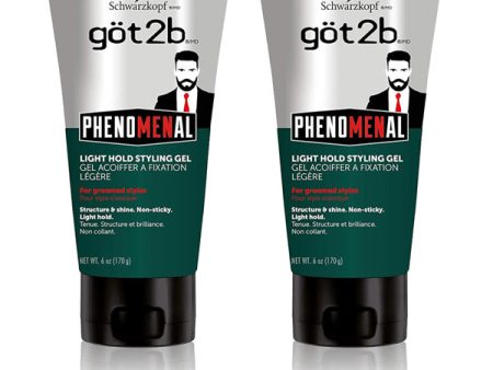 2 Pack - Got2B Phenomenal Light Hold Styling Gel By Schwarzkopf 6 oz Sale