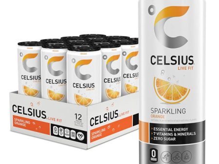 12 Pack - CELSIUS Sparkling Orange Essential Energy Drink 12oz Sale