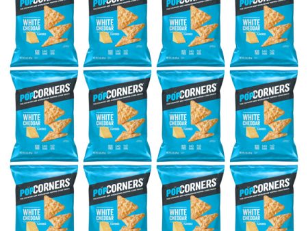 12 Pack - Popcorners White Cheddar Flavored Crunchy Popped Corn Snack 3oz on Sale