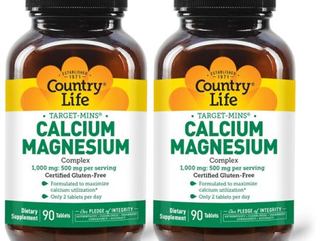 2 Pack - Country Life Target-Mins Calcium Magnesium Complex 90 Tablets Discount