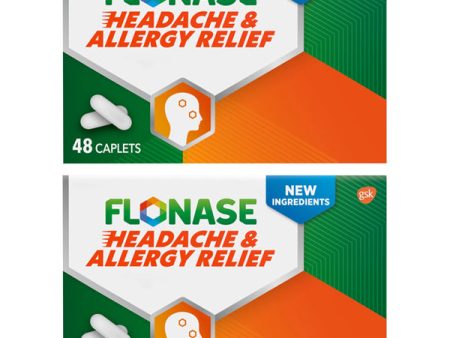 2 Pack - Flonase Acetaminophen Headache & Allergy Relief 48 Caplets Each Discount