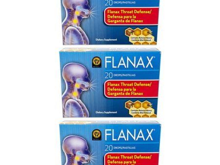 3 Pack - Flanax Cough Relief Throat Lozenges Honey 20 Count Supply