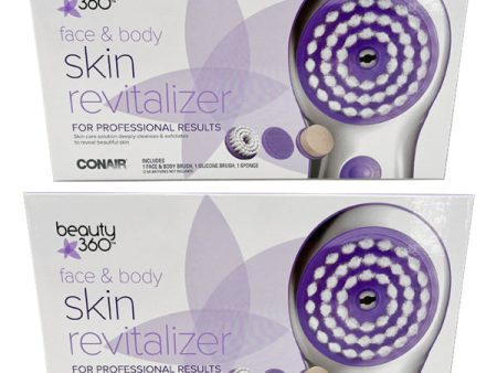 2 Pack - Conair Beauty 360 Face & Body Skin Revitalizer Brush Hot on Sale