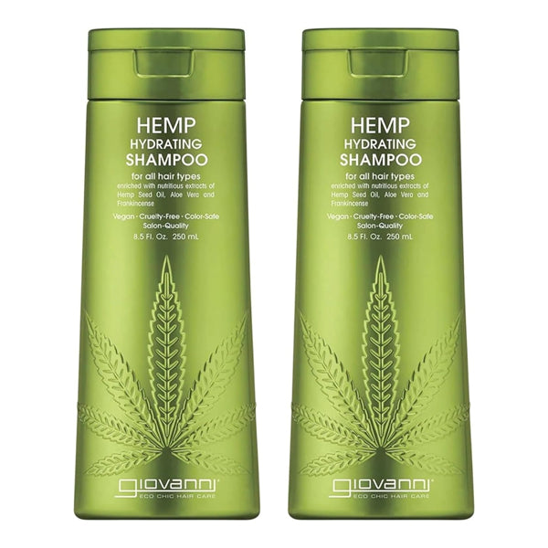 2 Pack - Giovanni Natural Hemp Seed Oil Shampoo with Aloe Vera 8.5oz Hot on Sale