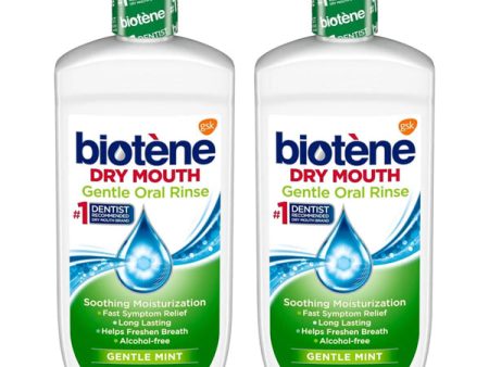 2 Pack - Biotene Moisturizing Oral Rinse, Mild Mint 16oz on Sale