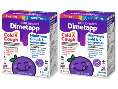 2 Pack - Children s Dimetapp Day Night Combo Cold Cough & Congestion Liquid 4oz For Sale