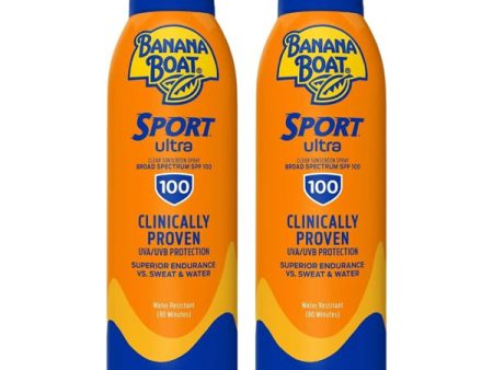 2 Pack - Banana Boat Sport Performance UltraMist Sunscreen Spray SPF 100 6oz Online now