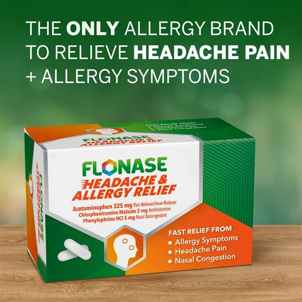 2 Pack - Flonase Acetaminophen Headache & Allergy Relief 48 Caplets Each Discount