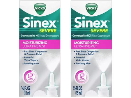 2 Pack - Vicks Sinex Severe Moisturizing Ultra Fine Mist Nasal Spray 265 Sprays Online