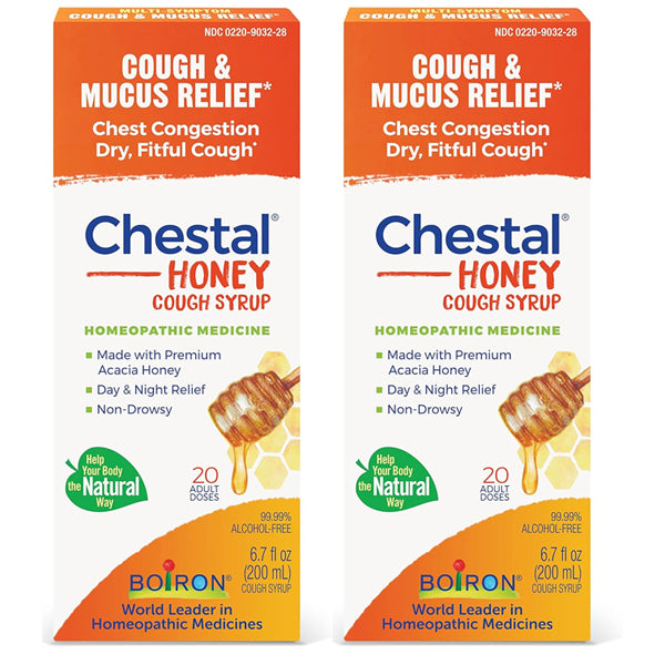 2 Pack - Boiron Chestal Honey Adult Cold and Cough Syrup 6.7oz Supply