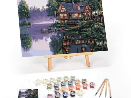 Ledgebay Cabin Fever Paint by Numbers for Adults Painting Kit 12  x 16  Framed Painting Online Sale