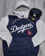 Two-tone  Navy gray Dodgers pullover hoodie Online Sale