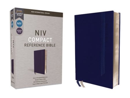 Niv, Reference Bible, Compact, Leathersoft, Blue, Red Letter, Comfort Print Online Sale