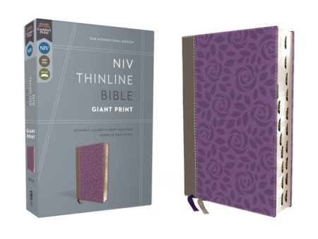 Niv, Thinline Bible, Giant Print, Leathersoft, Gray Purple, Red Letter, Thumb Indexed, Comfort Print Online Sale