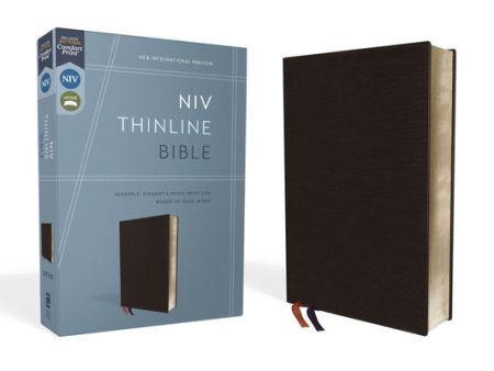 NIV, Thinline Bible, Bonded Leather, Black, Red Letter Edition For Cheap