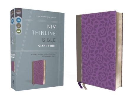 NIV, Thinline Bible, Giant Print, Imitation Leather, Gray Purple, Red Letter Edition Supply